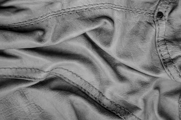 Leather Texture Gray Monochrome Animals Abstraction Background Leather Products Folds — Stock Photo, Image
