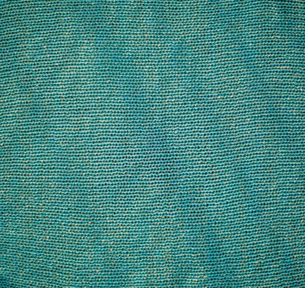 Knitted Fabric Texture Canvas Background Image Turquoise Color Hand Knitting — Stock Photo, Image