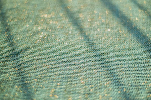 Gebreide Stof Textuur Doek Achtergrond Afbeelding Turquoise Kleur Handbreien Handwerk — Stockfoto