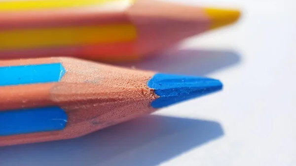 Цветные Карандаши Крупным Планом Супер Макро Графит Дерево — стоковое фото