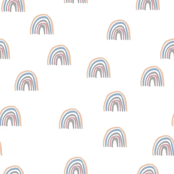 Einfaches Minimalistisches Muster Stilisierter Regenbogen Verschiedenen Pastellbraunen Farben Hintergrundvektormuster Zum — Stockvektor