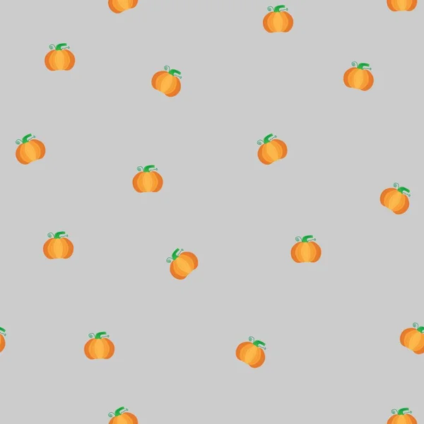 Hladký Vzor Oranžovými Dýněmi Minimalistickém Stylu Šedém Pozadí Pozadí Vektor — Stockový vektor