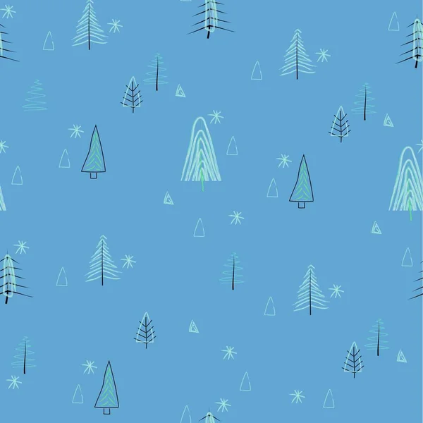 Motif Griffes Forêt Sur Fond Bleu Motif Minimaliste Avec Des — Image vectorielle