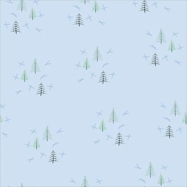 Motif Griffes Forêt Sur Fond Bleu Motif Minimaliste Avec Des — Image vectorielle