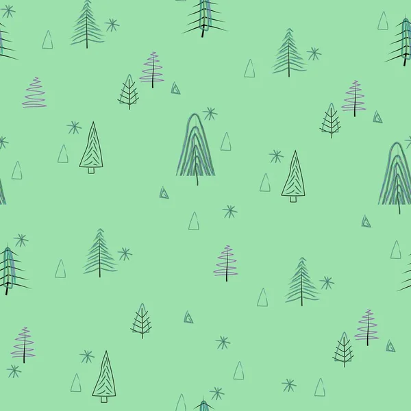 Motif Griffes Forêt Sur Fond Vert Motif Minimaliste Avec Des — Image vectorielle