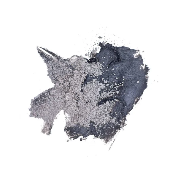 白い背景に隔離された黒い火山の化粧土の質感 スキンケア製品の広告のための化粧土のソリューション — ストック写真