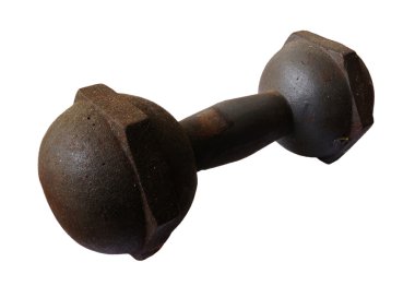eski dumbbell beyaz zemin üzerine izole