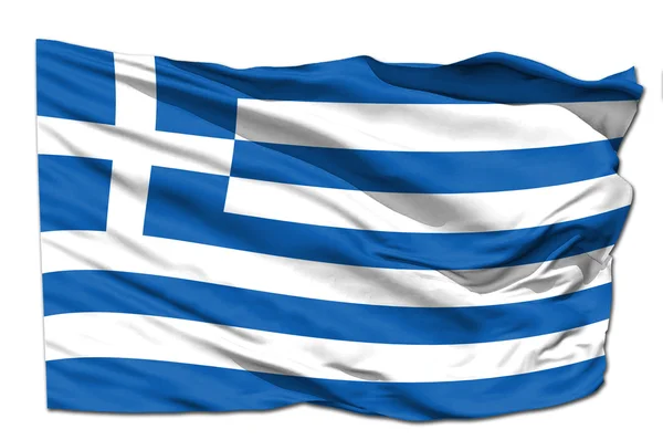 Yunanistan dalgalanan bayrak — Stok fotoğraf
