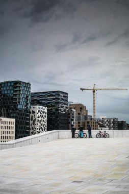 Oslo Skyscrapers, view from the Opera House, Norway