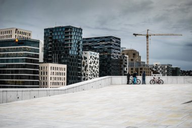 Oslo Skyscrapers, view from the Opera House, Norway