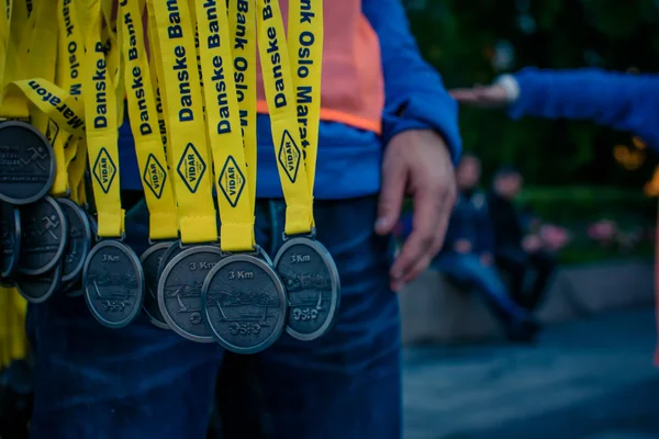 Danske Bank maraton 2015 madalya, Norveç — Stok fotoğraf