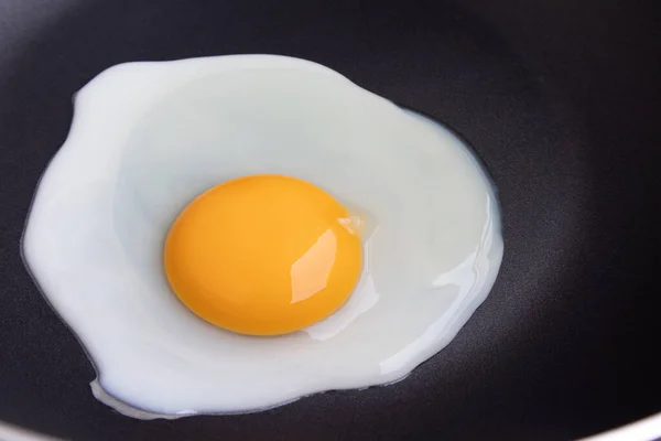 Kızartma tavasındaki sahanda yumurtanın yakın görüntüsü.