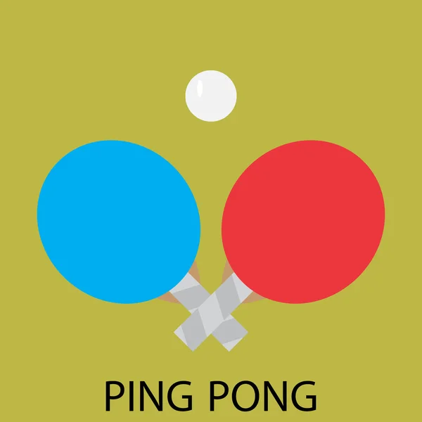 Ping pong スポーツ アイコン フラット — ストックベクタ