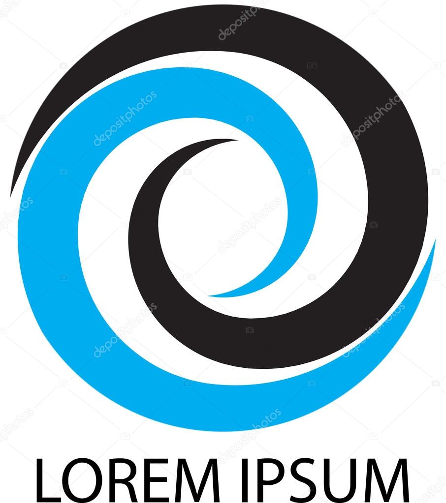 Logo business circular whirlpool. Business whirlpool, circular logo, swirl logo, round vortex logo, spiral company logo. Vector abstract flat design illustration