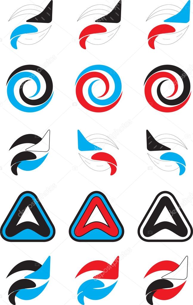 Logo set abstract unusual icon