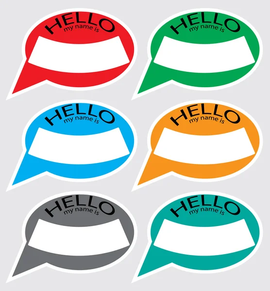 Hello my name is sticker badge set color Stock Vector