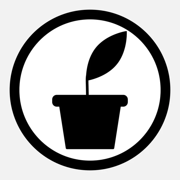 Crecimiento del negocio. Las plantas crecen. Icono plano monocromo — Vector de stock