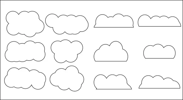 Nube icono conjunto estilo lineal — Archivo Imágenes Vectoriales