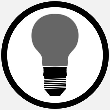 Fikir lamba ampul simgesi siyah beyaz