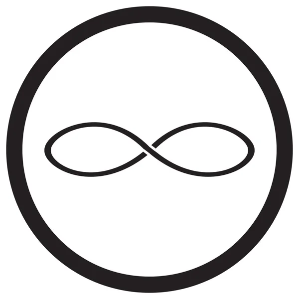 Infinity ikon fekete fehér — Stock Vector