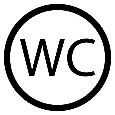 WC tuvalet simge siyah beyaz vektör