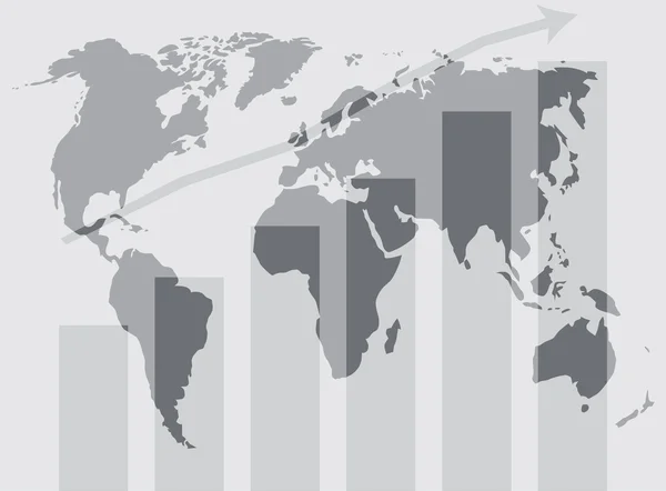 Geglobaliseerde wereld ontwikkeling afbeelding — Stockvector