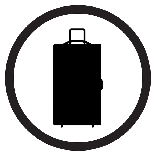 Icône bagage noir blanc vecteur — Image vectorielle