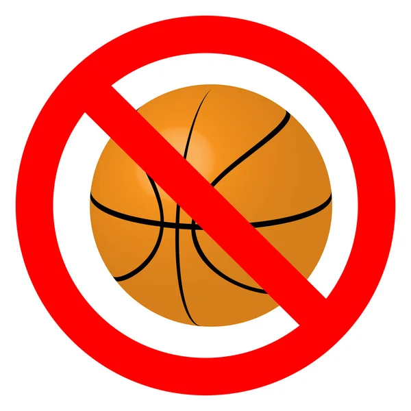 Verbot, mit dem Ball Basketball zu spielen — Stockvektor