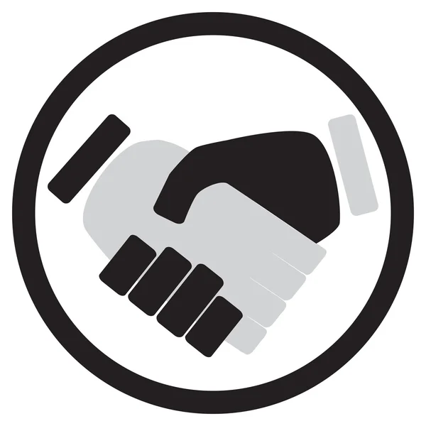 Handshake ikonen monokrom — Stock vektor