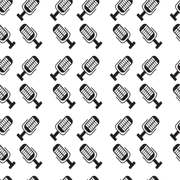 Monochrome pattern microphone — Stock Vector