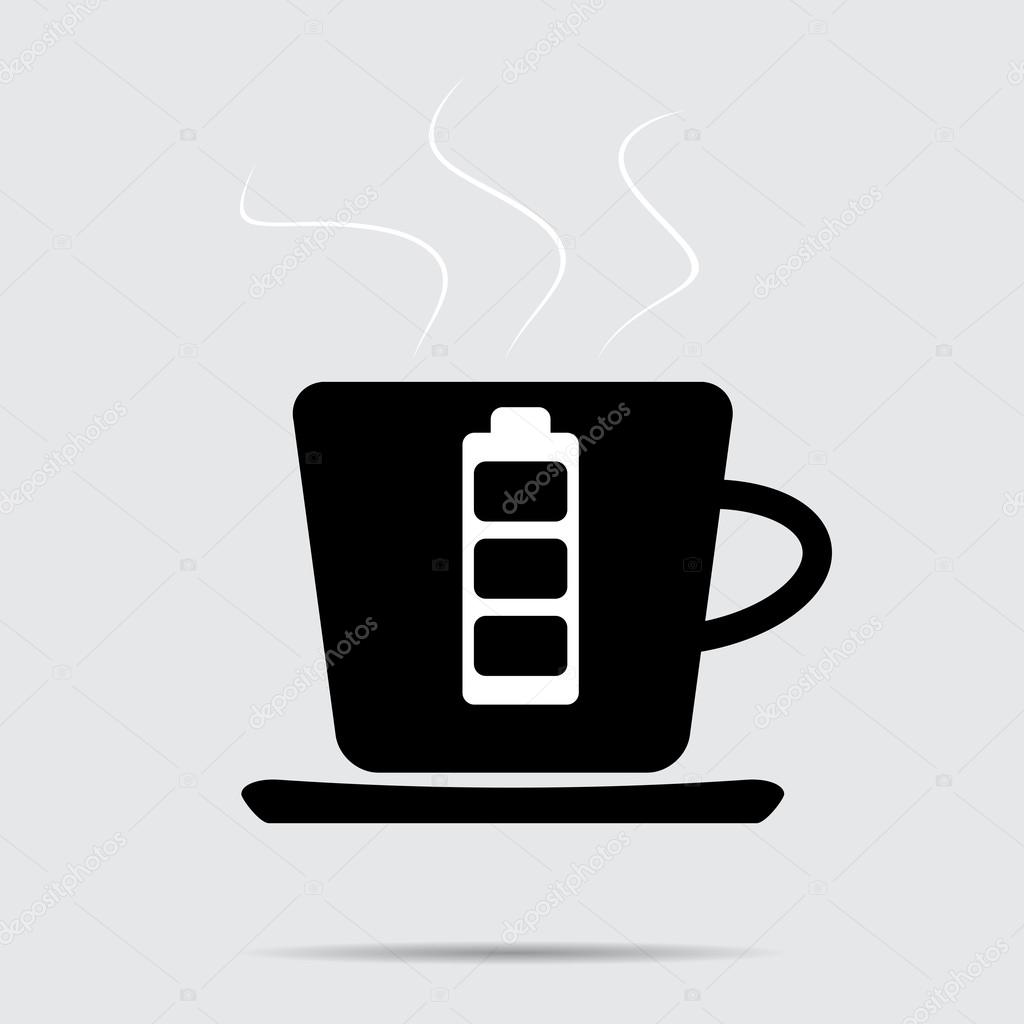 Cup of coffee. Battery charge Stock Vector by ©09910190 115352578