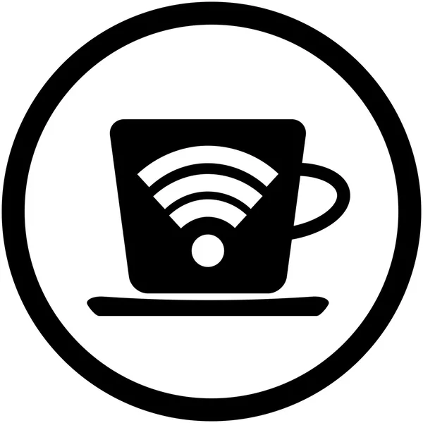 Xícara de café com símbolo wifi —  Vetores de Stock