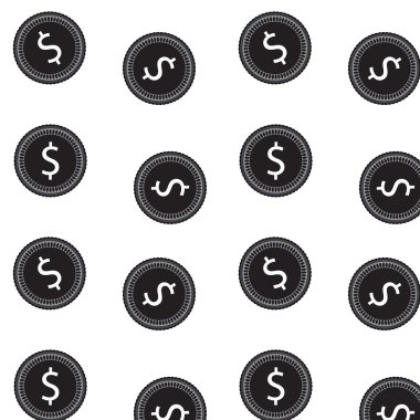 Doları para desen siyah beyaz