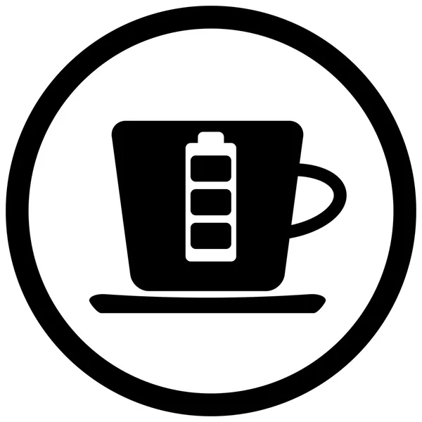 Batería de café icono negro — Archivo Imágenes Vectoriales