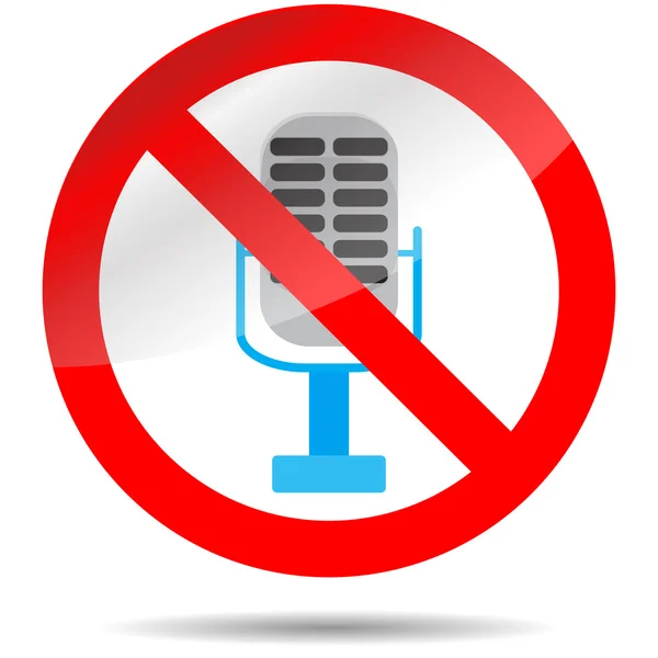 Microfone de proibição de ícone — Vetor de Stock