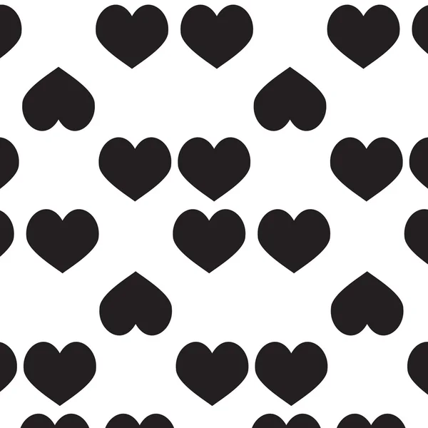 Hearts monochrome seamless pattern — Stock Vector