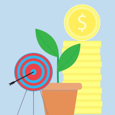 Başarılı başlangıç illüstrasyon düz