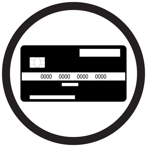 Kreditkort platt ikonen monokrom — Stock vektor