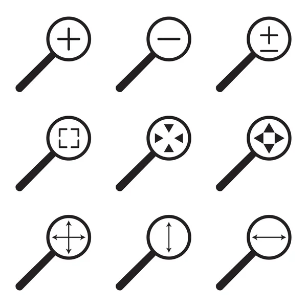 Conjunto de iconos web de lupa — Vector de stock