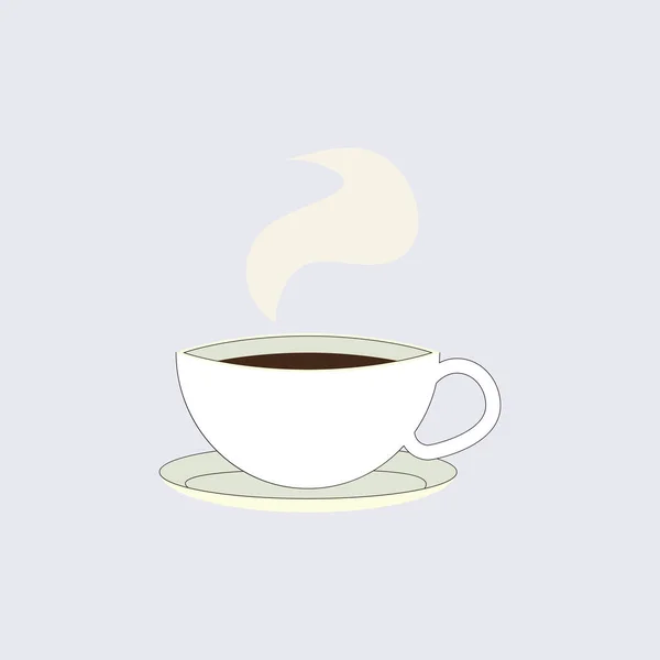 Una Taza Café Negro Aislado Emblema Cafetería Café Taza Cafeína — Vector de stock