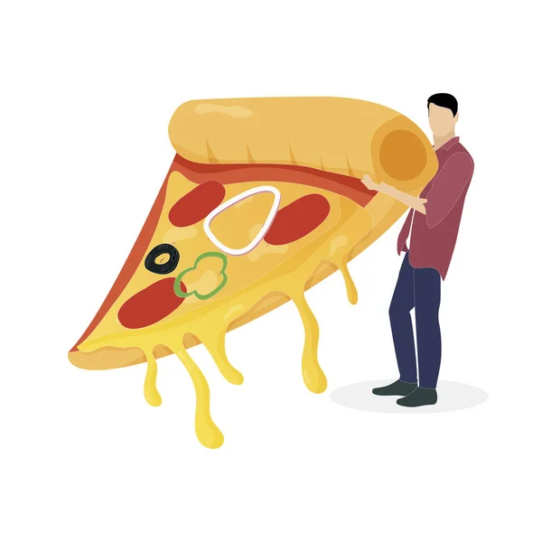 Pizza Corte Clipart Chico Con Comida Rápida Pieza Cocina Italiana — Archivo Imágenes Vectoriales