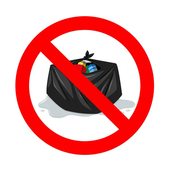 Não Sinal Ícone Lixo Vector Sem Despejo Lixo Jogar Lixo —  Vetores de Stock