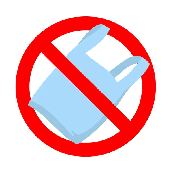 禁止使用塑料包装 聚乙烯和包装袋 病媒被禁邮袋聚乙烯 插画图标被禁塑料包装 — 图库矢量图片