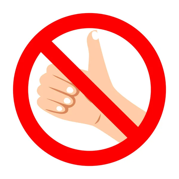 Prohibition Forbidden Thumb Social Medias Conceptual Symbol Means Move Social — 图库矢量图片