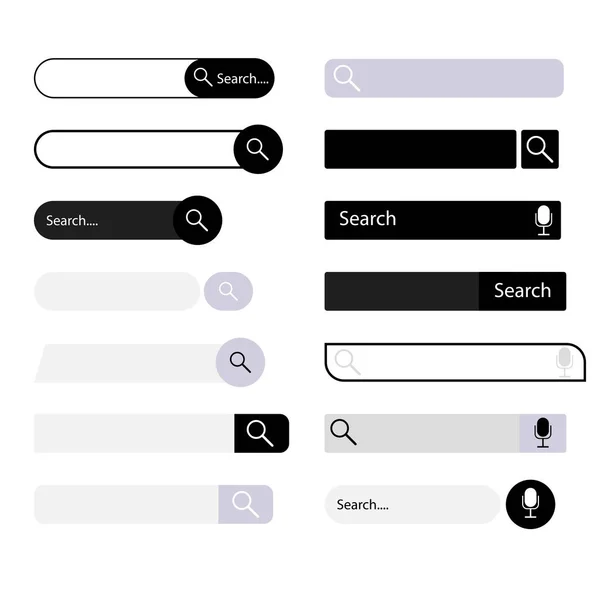 Suchleiste Benutzeroberfläche Sammlung Gestaltung Vektor Suche Web Bar Navigations Website — Stockvektor