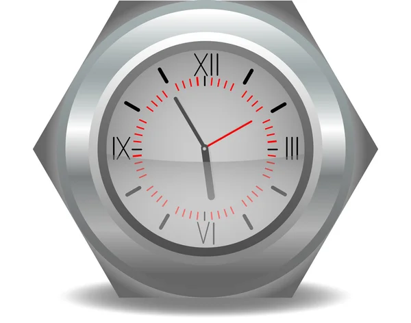 Horloge argent — Image vectorielle