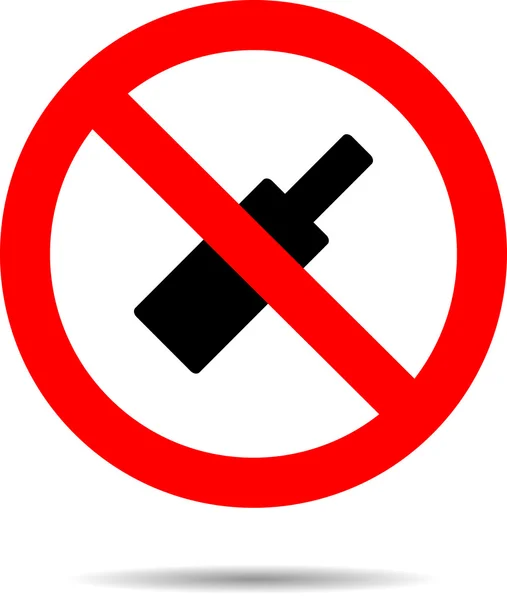 Ban ícone de sinal de álcool plana — Vetor de Stock