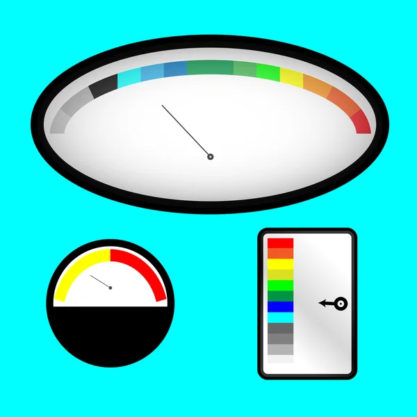 Serie di indicatori con indicatore spettrale colorato — Vettoriale Stock