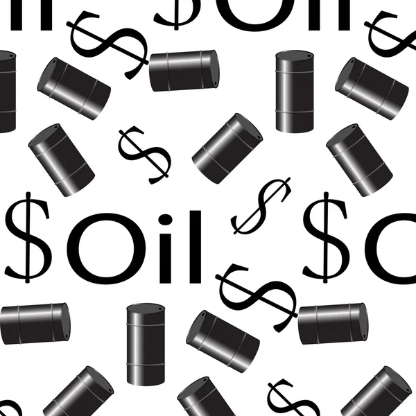 Olej wzór. Pieniądze i baryłkę — Wektor stockowy