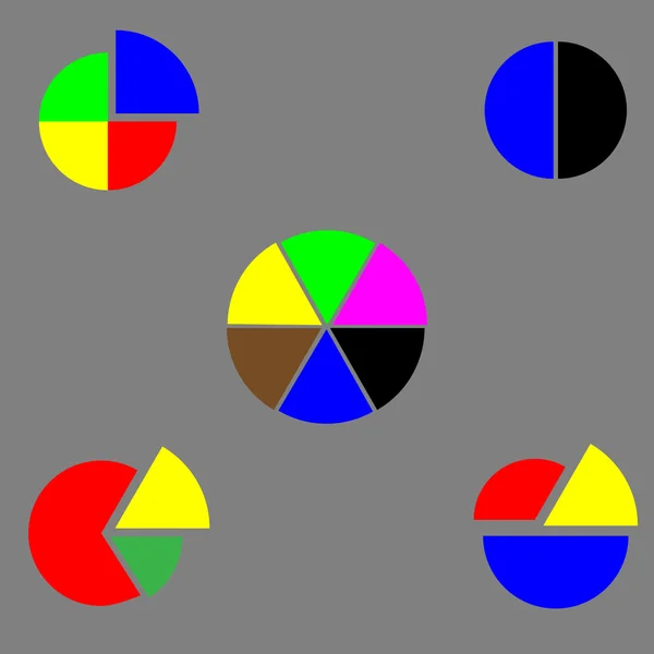 Набор круговой диаграммы цвет плоский — стоковый вектор